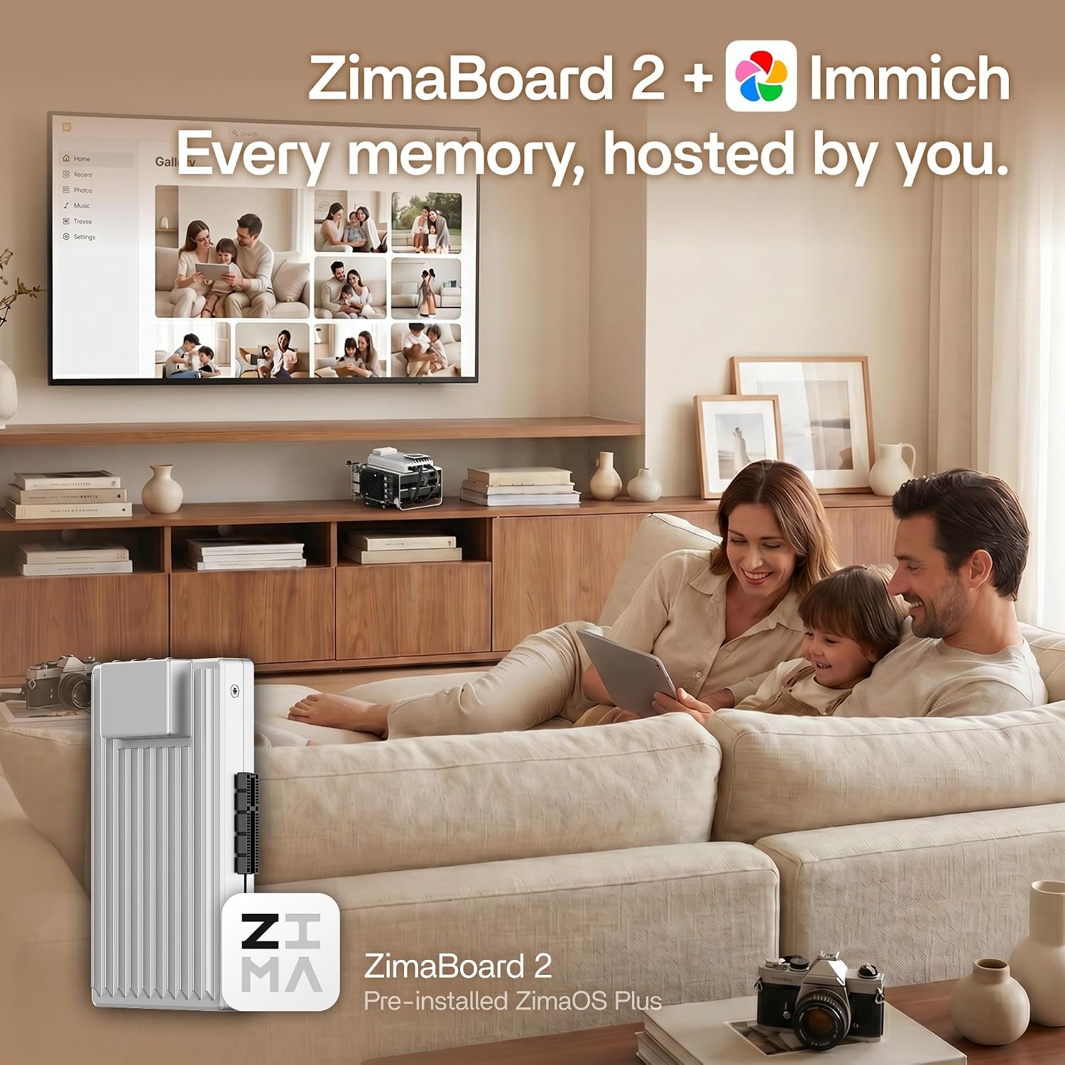 ZimaBoard 2 832 x86 Home Server, Quad-Core N150, 8GB DDR5, 32GB eMMC, PCIe 3.0×4 Expansion, Dual 2.5GbE & Dual SATA3.0, Low-Power 24/7 Fanless, All-in-One NAS/Router/Docker/Home Lab with ZimaOS