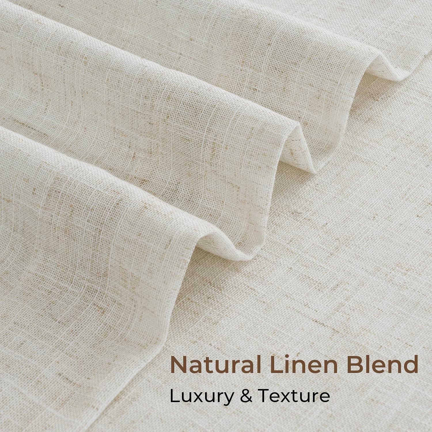 CAPALOCA Pinch Pleated Curtains Blackout, Linen Blackout Curtains 84 inches Long 2 Panels Set for Bedroom, Thermal Insulated Pinch Pleated Drapes for Living Room, 70' W x 84' L (Pack of 2), Natural