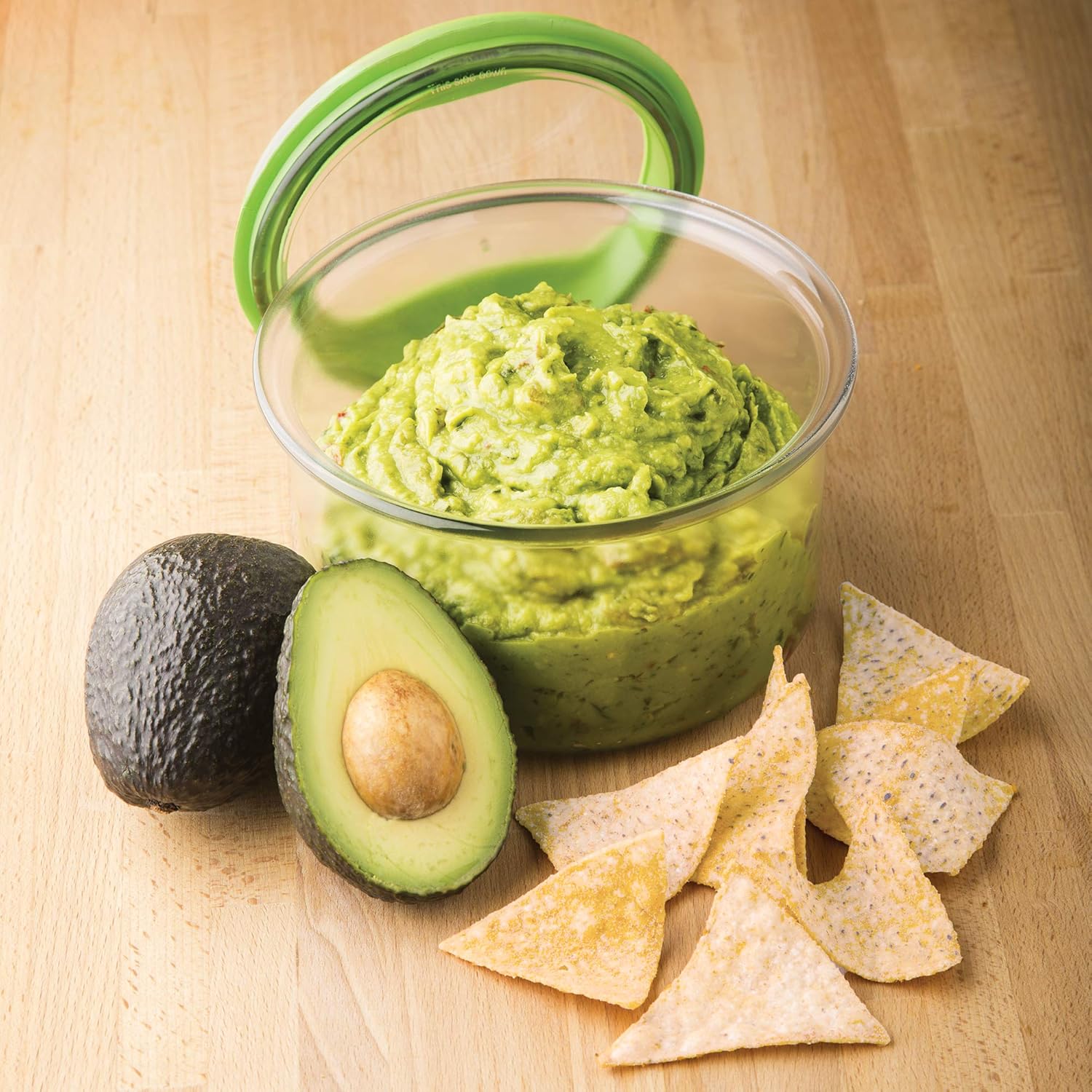 PREPWORKS ProKeeper Fresh Guacamole Plastic Kitchen Storage Container with Airtight Lid (Green), for Guacamole and Food Storage (Pack of 12)