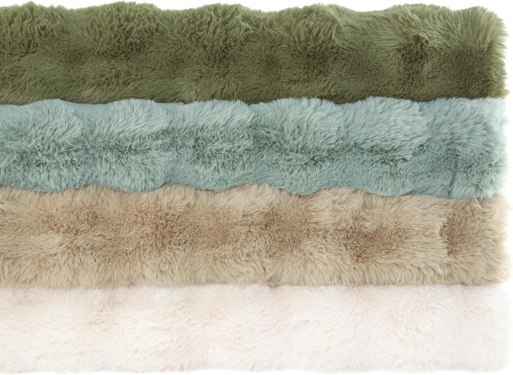 Pine Cone Hill Fab Faux Olive Throw, 50' x 70', Green Solid Pattern