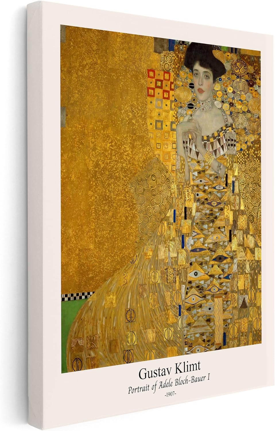 Poster Master Vintage Gustav Klimt Canvas - Retro Portrait of Adele Bloch-Bauer Print - Fine Art - Classic Painting - Art Nouveau - Living Room or Office Wall Decor - 24x32 STRETCHED Canvas