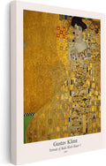 Poster Master Vintage Gustav Klimt Canvas - Retro Portrait of Adele Bloch-Bauer Print - Fine Art - Classic Painting - Art Nouveau - Living Room or Office Wall Decor - 24x32 STRETCHED Canvas