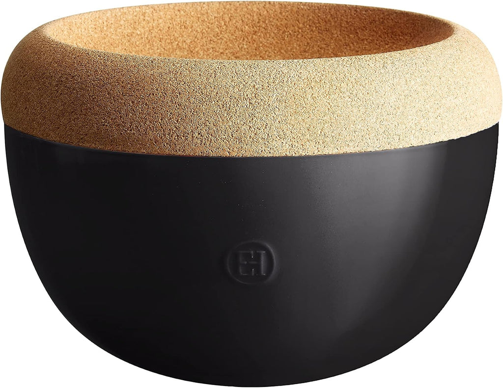 Emile Henry Deep Ceramic Food Storage Bowl, 10.6 x 7.3in, Black Truffle