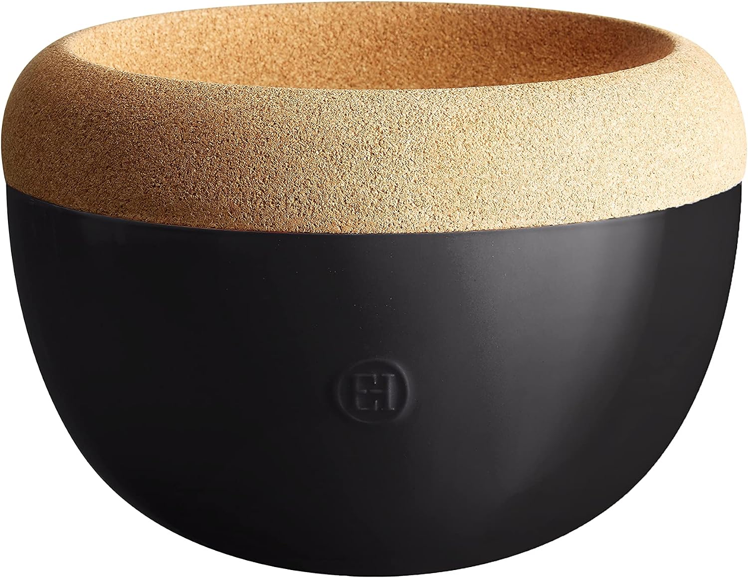 Emile Henry Deep Ceramic Food Storage Bowl, 10.6 x 7.3in, Black Truffle