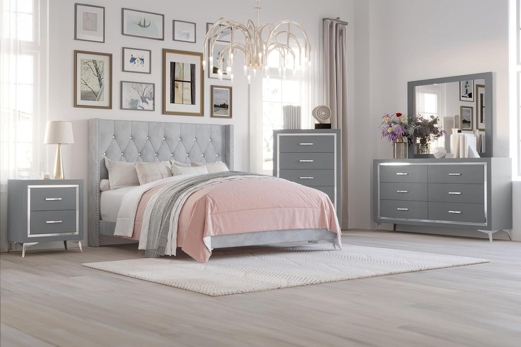 New Classic Furniture Huxley Wood Full Bed, Gray