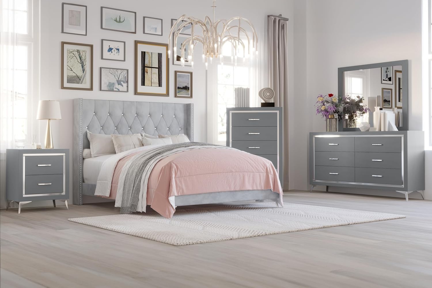 New Classic Furniture Huxley Wood Full Bed, Gray