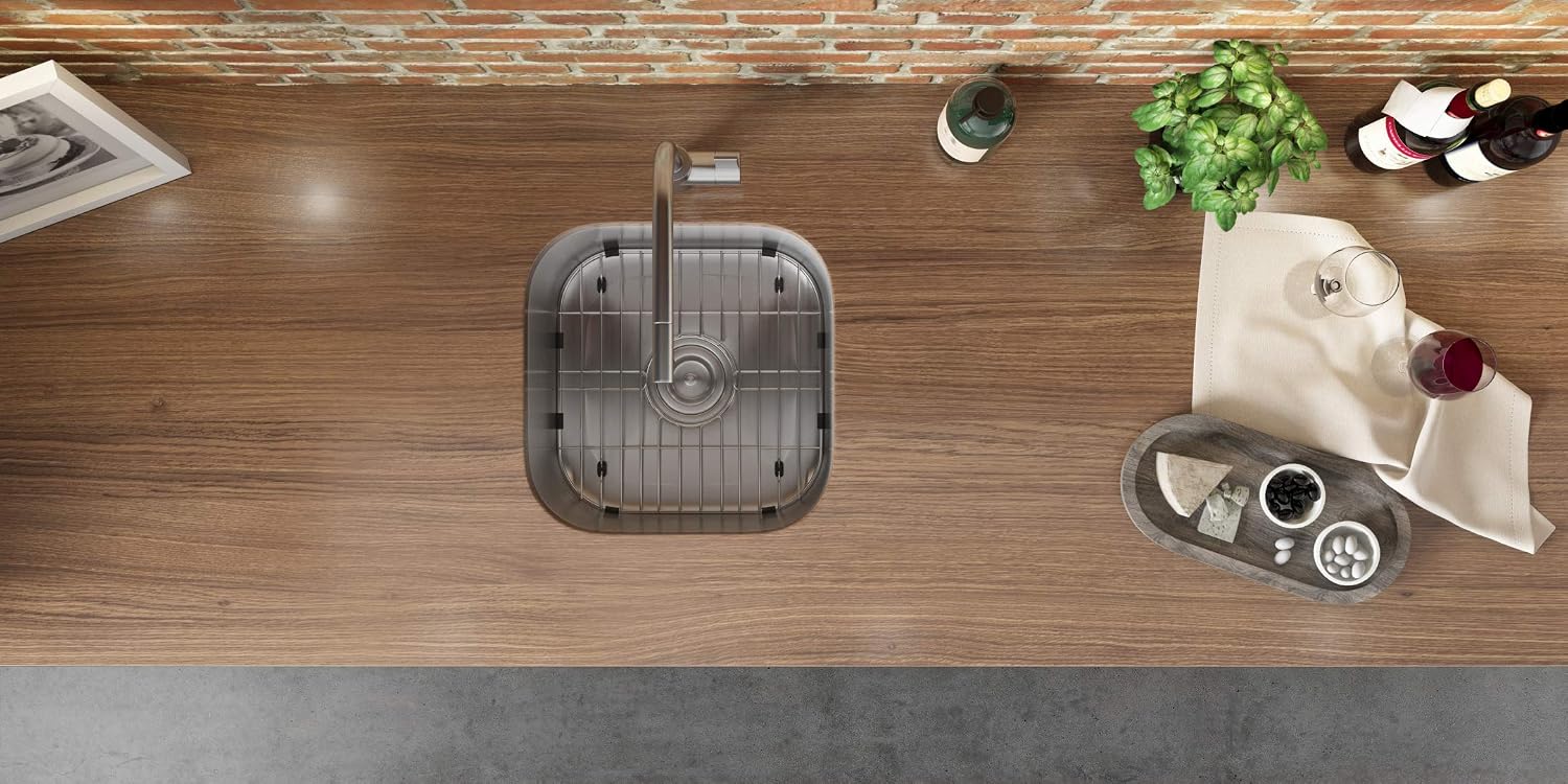 Ruvati 16 x 16 Inch RVM4138 Undermount Bar Sink - 16 Gauge Stainless Steel Kitchen Sink Single Bowl with Brushed Finish hides scratches, Easy-to-Clean Undermount kitchen Sink