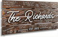 Personalized 4-Plank Wooden Wedding Guest Book Alternative Sign, Rustic Reception Decor with 3D Custom Last Name & Date, Unique Writeable Keepsake Signature Board for Couple, 28'x13' (Large)