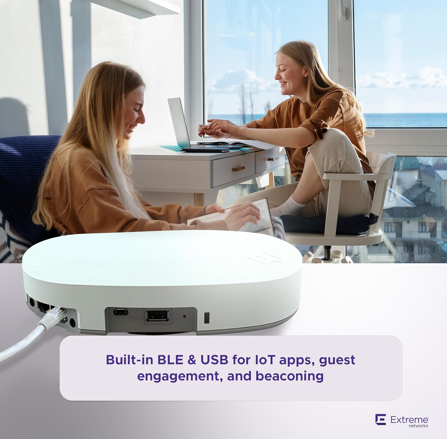 Extreme Networks | AP305C-FCC | AP305C-FCC Indoor Wi-Fi 6 Wireless Access Point | Dual Radio, 802.11ax, Cloud Managed, High Performance, Secure, Easy Deployment, Office, Hospitality