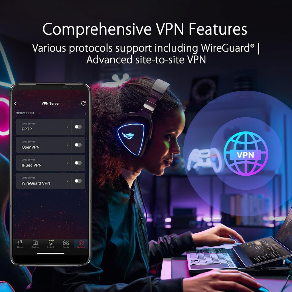 ASUS ROG Rapture GT-BE98 PRO First Quad-Band WiFi 7 Gaming Router Supports 320MHz, Dual 10G Port (Renewed)
