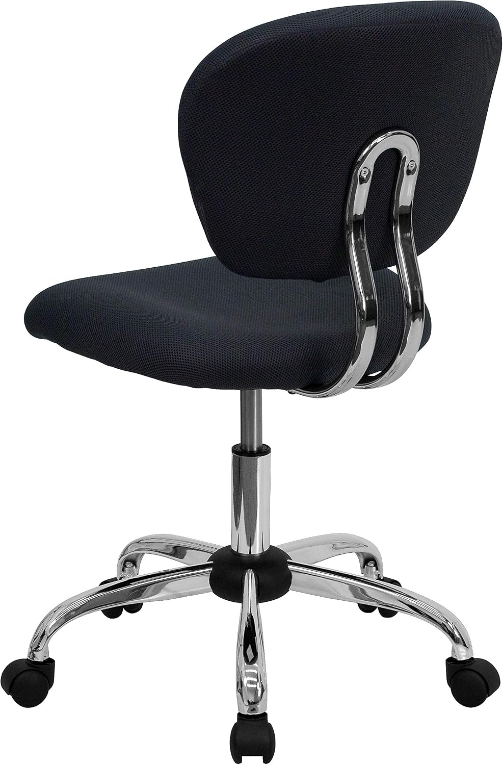 Flash Furniture Beverly Mid-Back Gray Mesh Padded Swivel Task Office Chair with Chrome Base