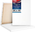 U.S. Art Supply 36 x 48 inch Stretched Canvas 12-Ounce Triple Primed, 3-Pack - Professional Artist Quality White Blank 3/4' Profile, 100% Cotton, Heavy-Weight Gesso - Acrylic Pouring, Oil Painting