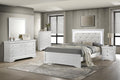 Upholstered Modern Style 5 Pc Full Bedroom Set with LED Headboard Made with Wood in White