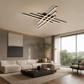 Modern LED Ceiling Lights 43.3' Black Flush Mount Ceiling Light Fixture Sputnik Dimmable Ceiling Lights with Remote Control for Bedroom Living Room Kitchen Room(6 Lights)