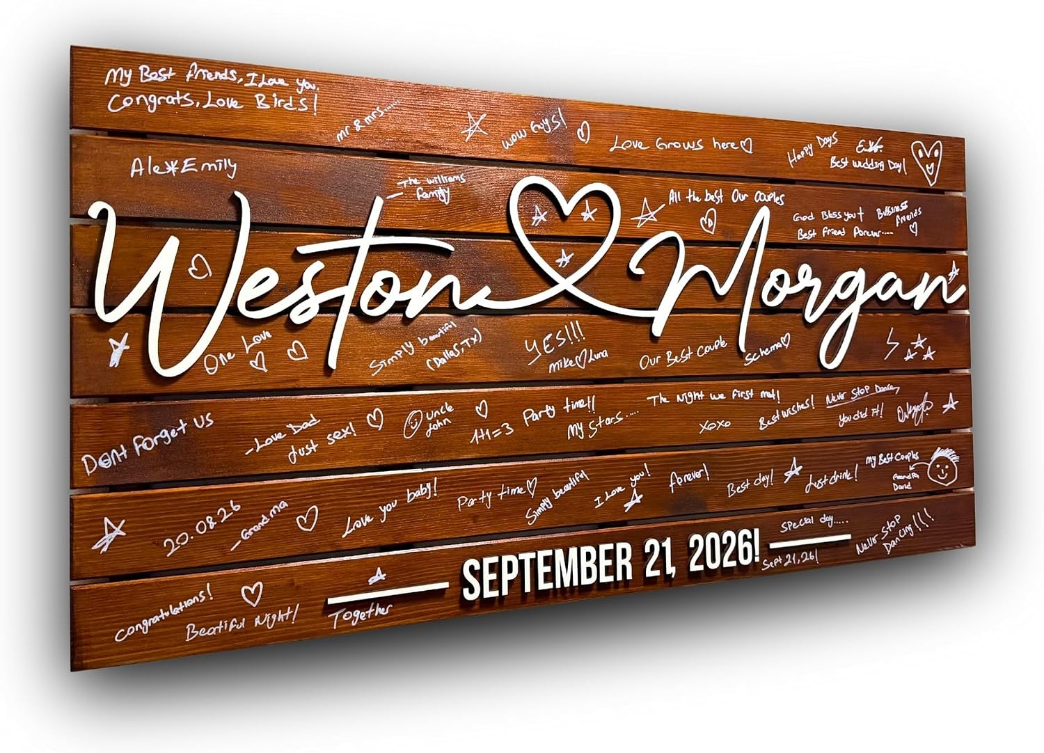 Personalized Huge Size Wedding Guest Book Alternative Sign, Pallet Themed Rustic Wood Guestbook Sign for Reception, Custom Last Name & Wedding Date Wall Art, Unique Wedding Decor & Gift for Couples (XXXL 47x24.5')