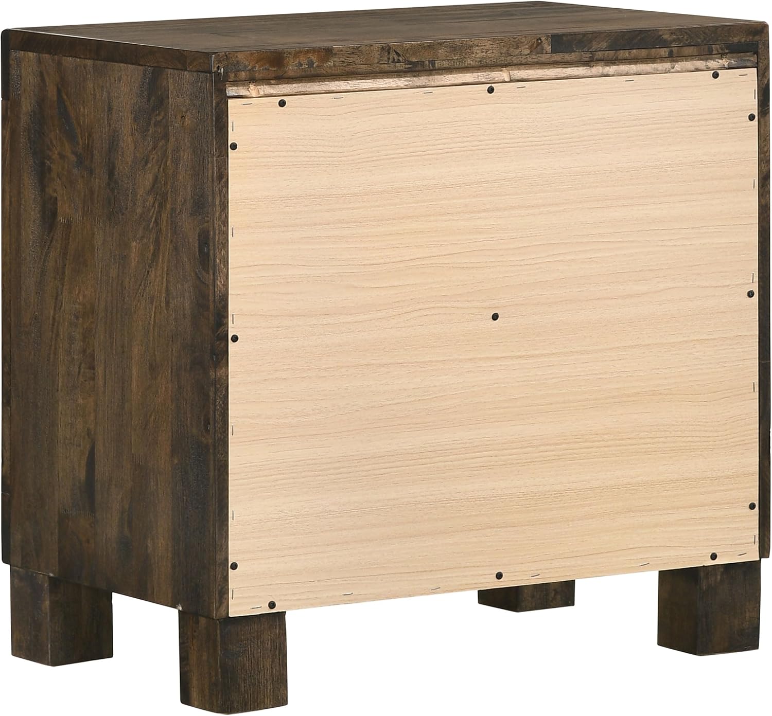 Coaster Home Furnishings Woodmont Farmhouse Engineered Wood 2-Drawer Bedroom Nightstand Bedside Table Organizer Unit Rustic Golden Brown 222632