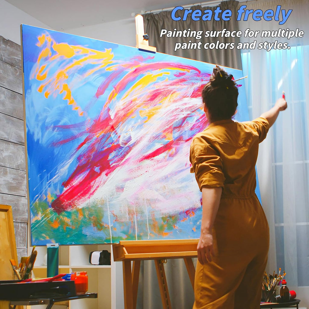 Oleitodh 3 PACK Stretched Canvases for Painting 48x36 100% Cotton Large Canvas Boards for Painting Bulk, White Painting Canvas for Oil, Acrylic Paint & Other Painting Media