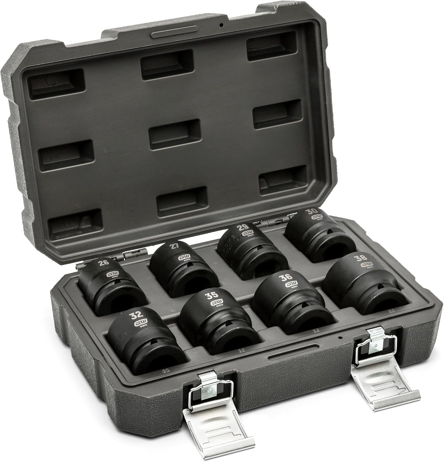 GEARWRENCH 8 Piece 3/4' Drive 6 Point Metric Impact Socket Set | 26mm - 38mm | 84030