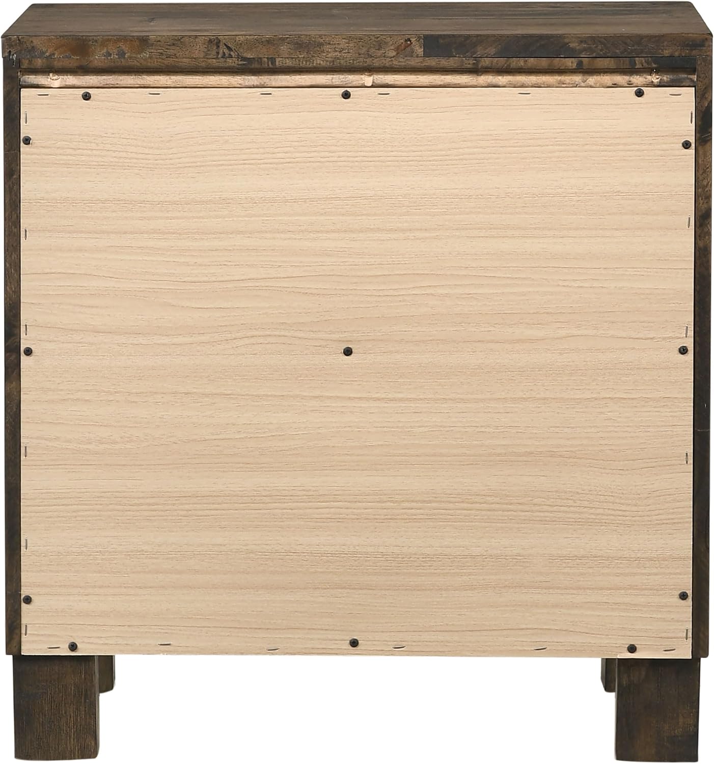 Coaster Home Furnishings Woodmont Farmhouse Engineered Wood 2-Drawer Bedroom Nightstand Bedside Table Organizer Unit Rustic Golden Brown 222632