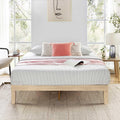 Mellow Naturalista Classic 12 Inch Solid Wood Platform Bed with Wooden Slats, Queen, White Wash