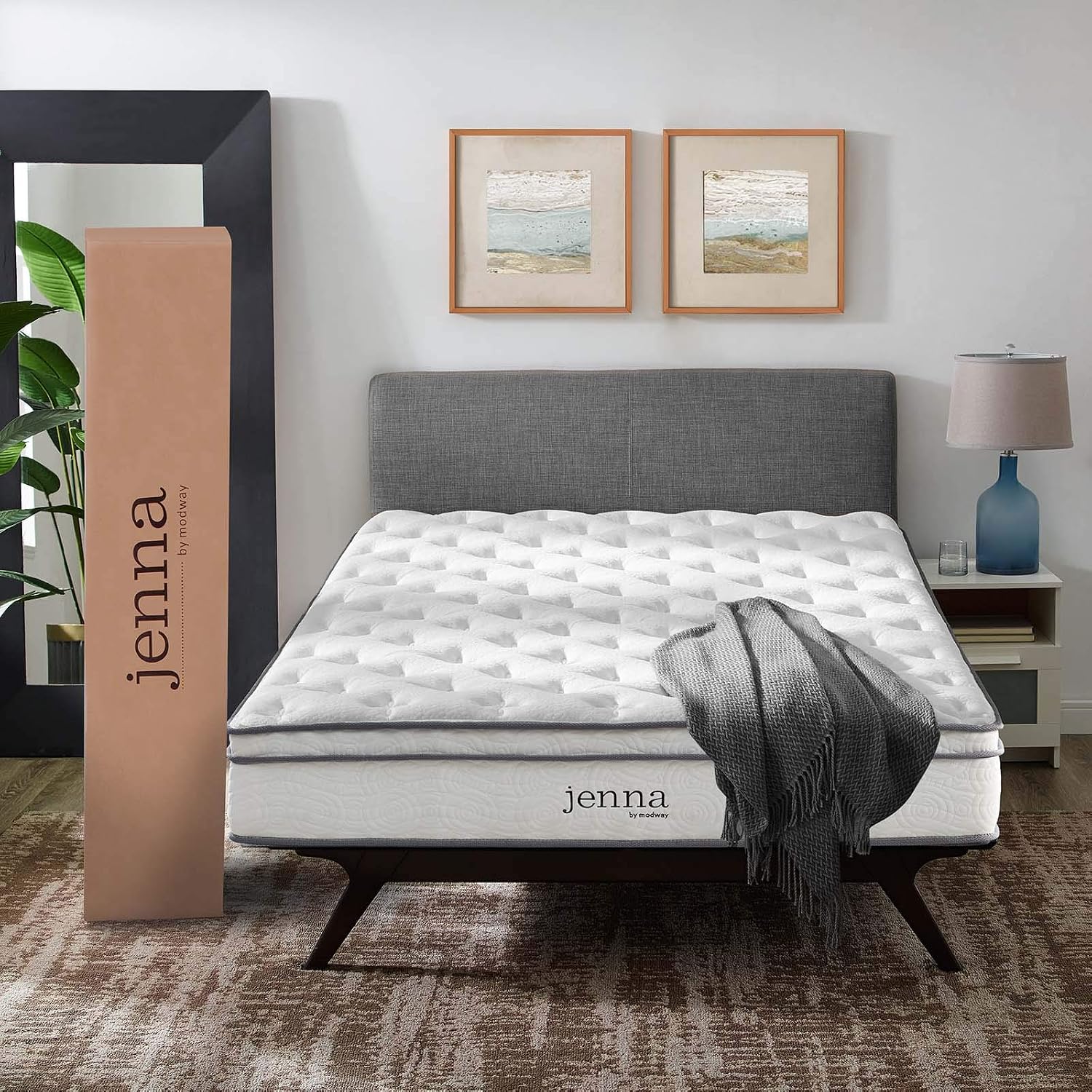 Modway Jenna 8' Innerspring and Memory Foam King Mattress With Individually Encased Coils