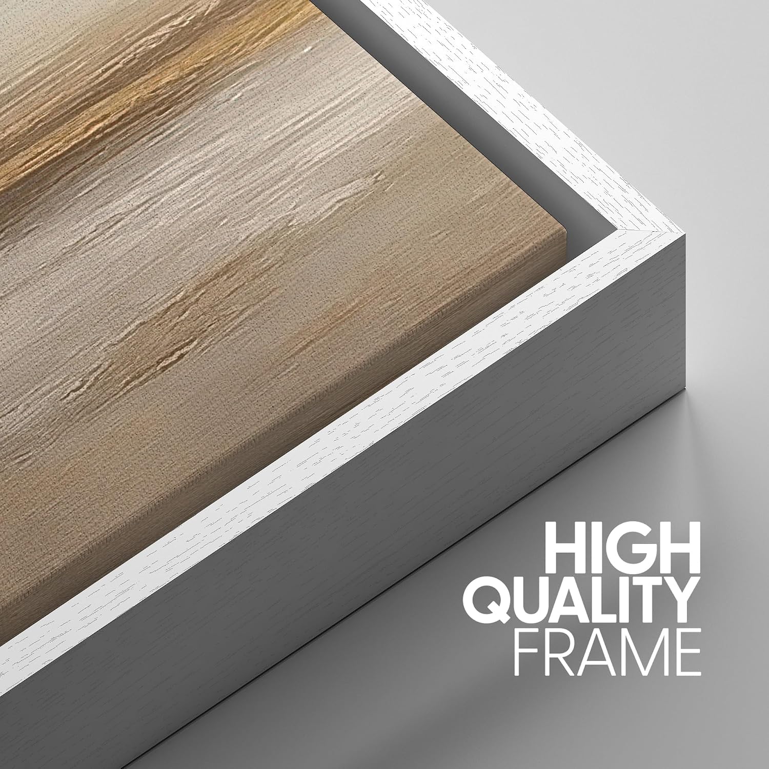 SIGNWIN Framed Wall Art Print Set Beige & Gold Horizon Abstract Minimalist Illustrations Modern Art Chic Multicolor for Living Room, Bedroom, Office - 24'x36'x3 White