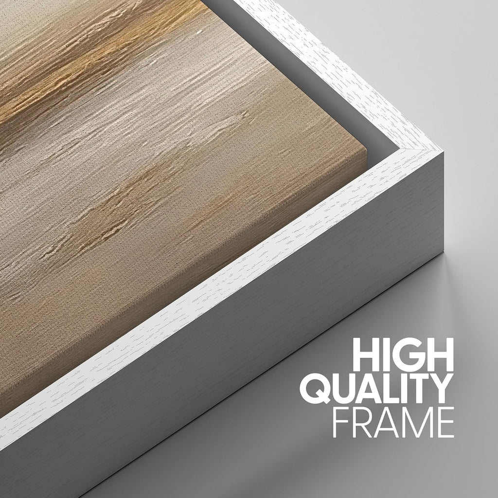 SIGNWIN Framed Wall Art Print Set Beige & Gold Horizon Abstract Minimalist Illustrations Modern Art Chic Multicolor for Living Room, Bedroom, Office - 16'x24'x3 White
