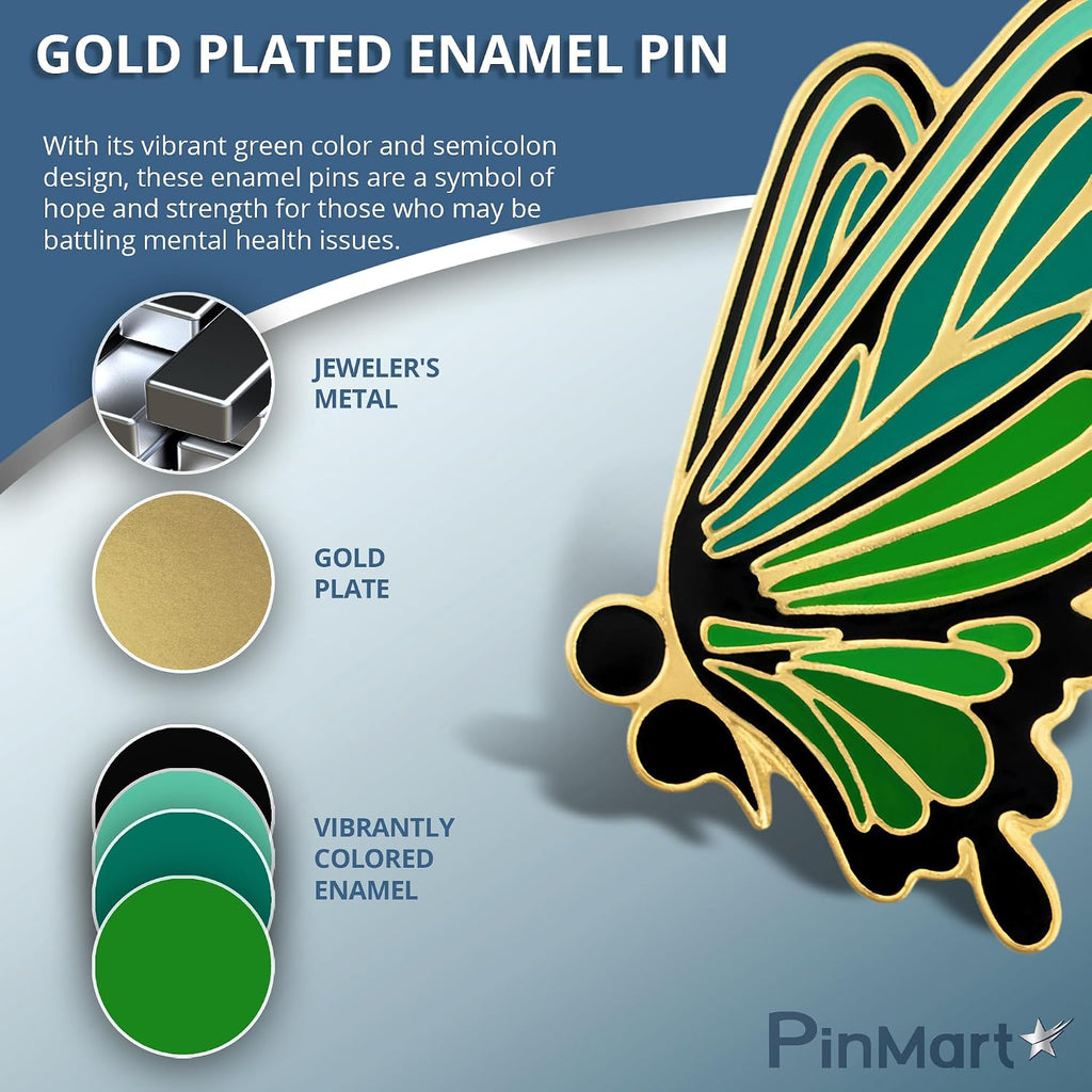 PinMart's Suicide Prevention And Mental Health Awareness Enamel Lapel Pin - Enamel Pin Set and Lapel Pins Bulk for Backpacks, Bags, Hats, or Lanyards Pins