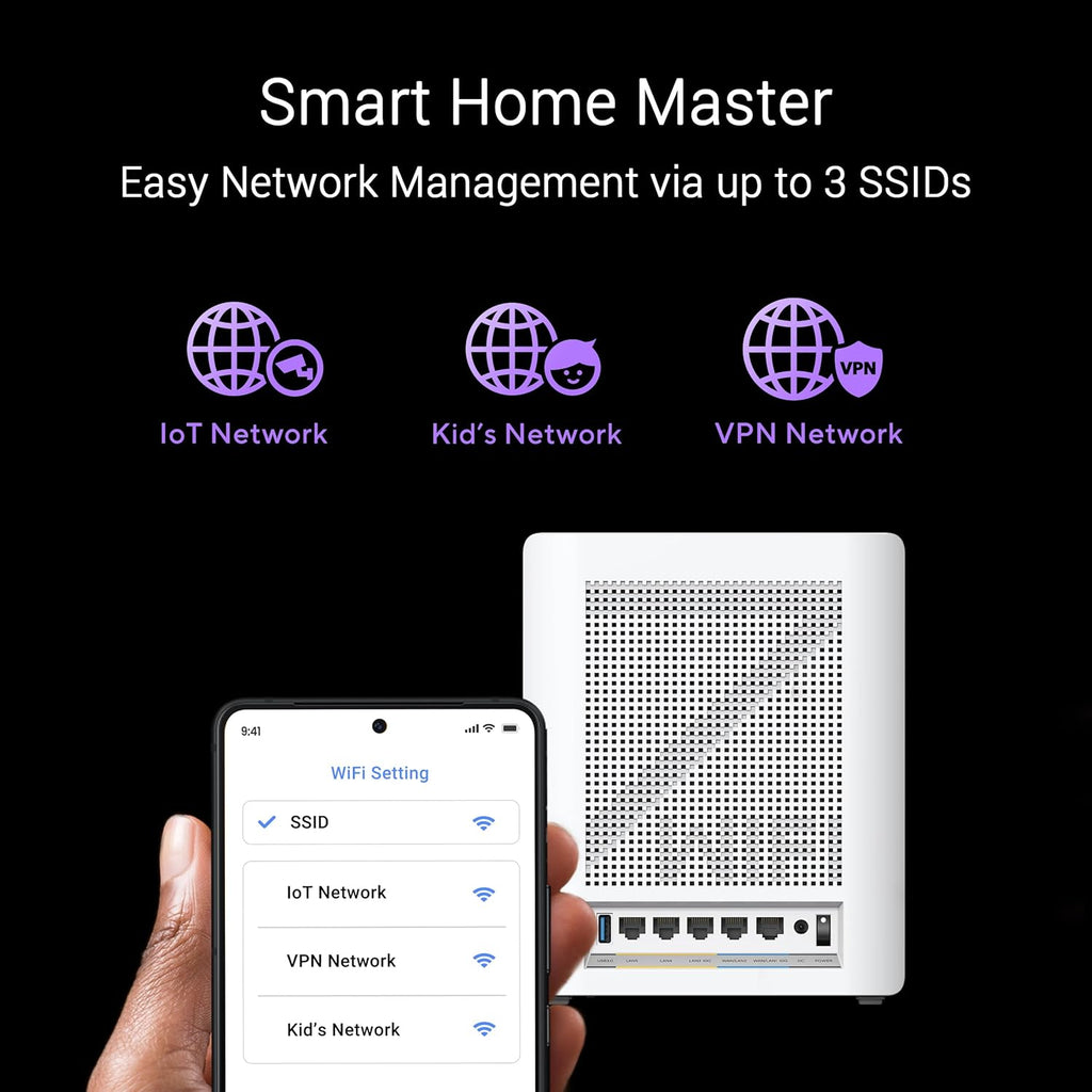 ASUS ZenWiFi BQ16 Pro Quad-Band WiFi 7 Mesh Router (2 Pack), up to 8000 sqft, 2X 10G Ports Each, Smart Home Master with Multi-SSID, VPN & Parental Controls, AiMesh (Renewed)