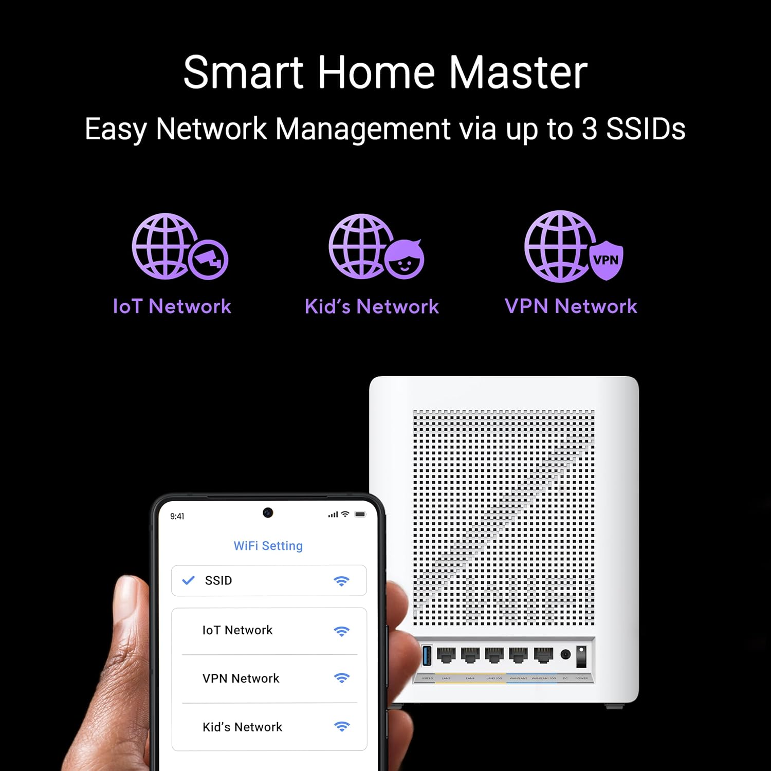 ASUS ZenWiFi BQ16 Pro Quad-Band WiFi 7 Mesh Router (2 Pack), up to 8000 sqft, 2X 10G Ports Each, Smart Home Master with Multi-SSID, VPN & Parental Controls, AiMesh (Renewed)