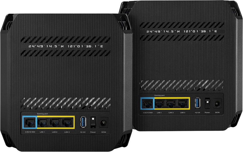 ASUS ROG Rapture GT6 (2PK) AX10000 Tri-Band WiFi 6 Gaming Mesh System, Covers up to 5,800 sq ft, 2.5 Gbps Port, Triple-Level Game Acceleration, UNII 4, Free Lifetime Internet Security, Black