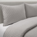 Lush Decor Belgian Flax Linen Blend Quilt Queen Size 3 Piece Set Full/Queen Gray - Linen Bedding Set Queen Quilt - Cream Bedding - Modern Decor