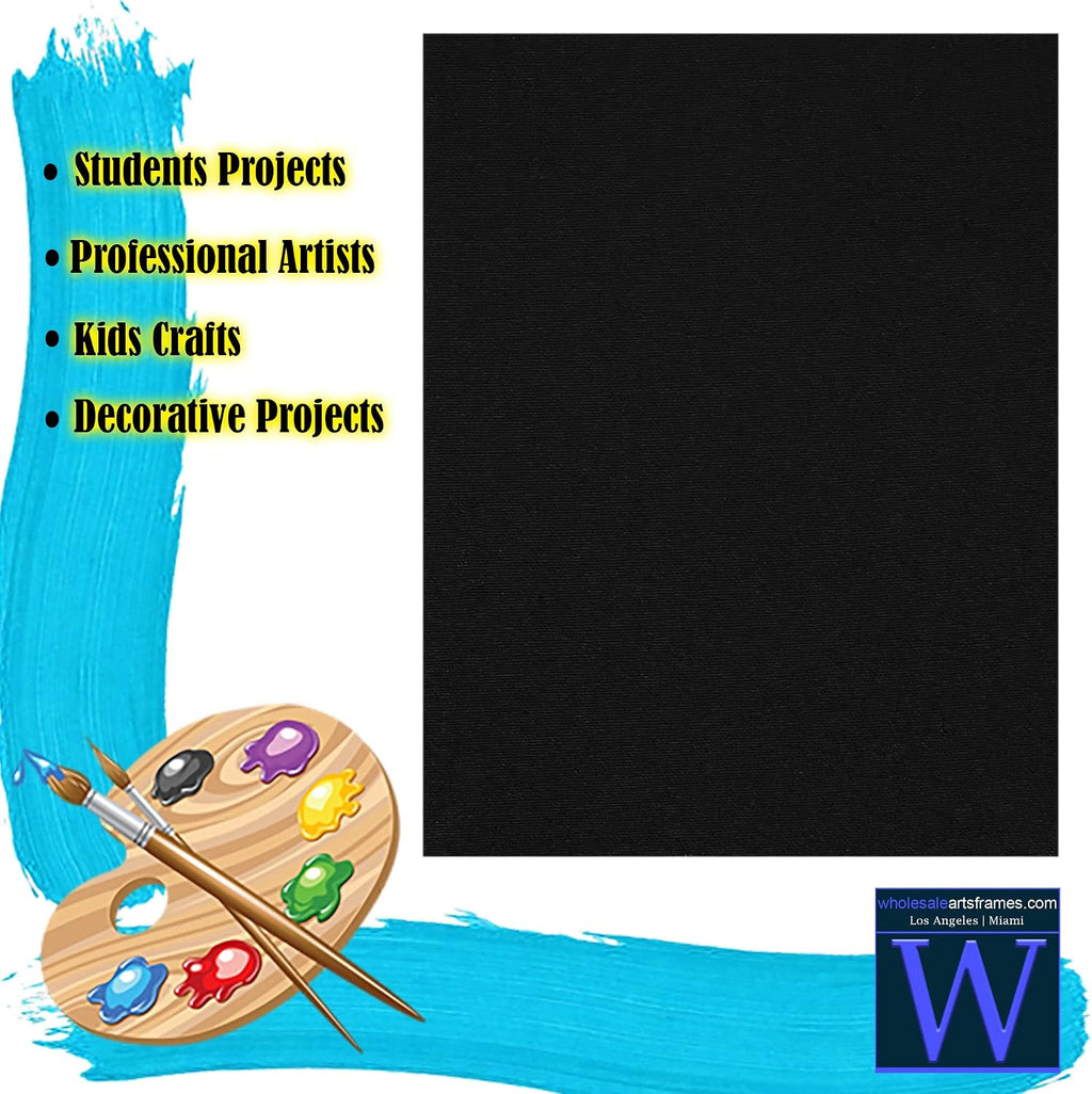16x20 Black Canvas Boards for Painting Bulk 50 Pack.Paint Canvases for Painting Art.Artist Blank Canvases for Painting 16x20 Canvas Panels.Quality Acid Free Primed Canvas Boards for Acrylic,Oil etc