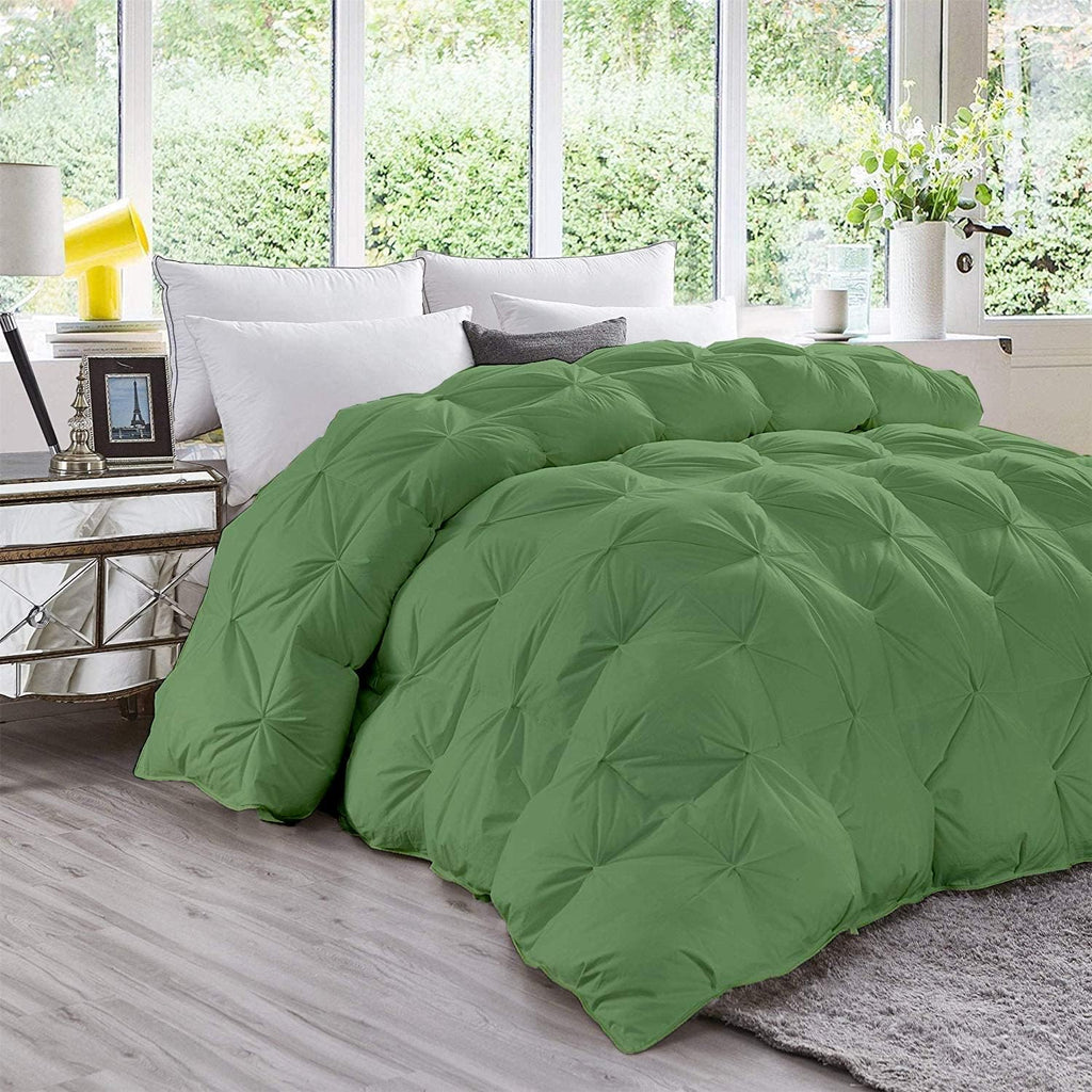 Super Soft 1000-TC All Season Down Alternative Comforter & 2pc Pillow Shams Super King (98' x 108') Inches Decorative Pintuck Comforter 100% Egyptian Cotton 600-GSM Fill & 8-Corner Tabs