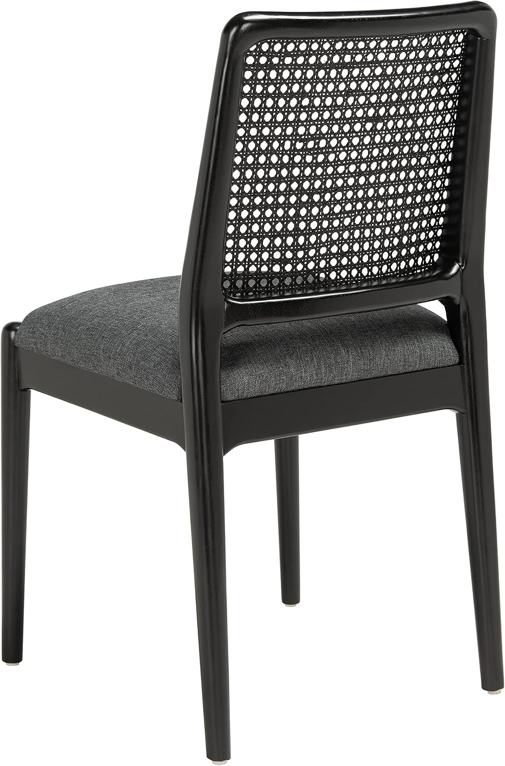 SAFAVIEH Home Collection Reinhardt Rattan Cushion Dining Chair (Set of 2) -Fully Assembled DCH8800C-SET2, Black/Grey
