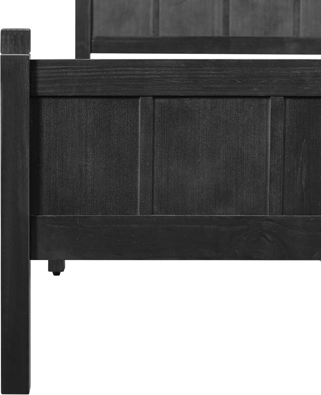 Full Size Flat Panel Bed with Headboard & Footboard, Minimalist Modern Platform Bed with Wood Grain Finish, Shaker & Farmhouse, 11.5' Under-Bed Storage, Sleek & Functional (Black3, Full)