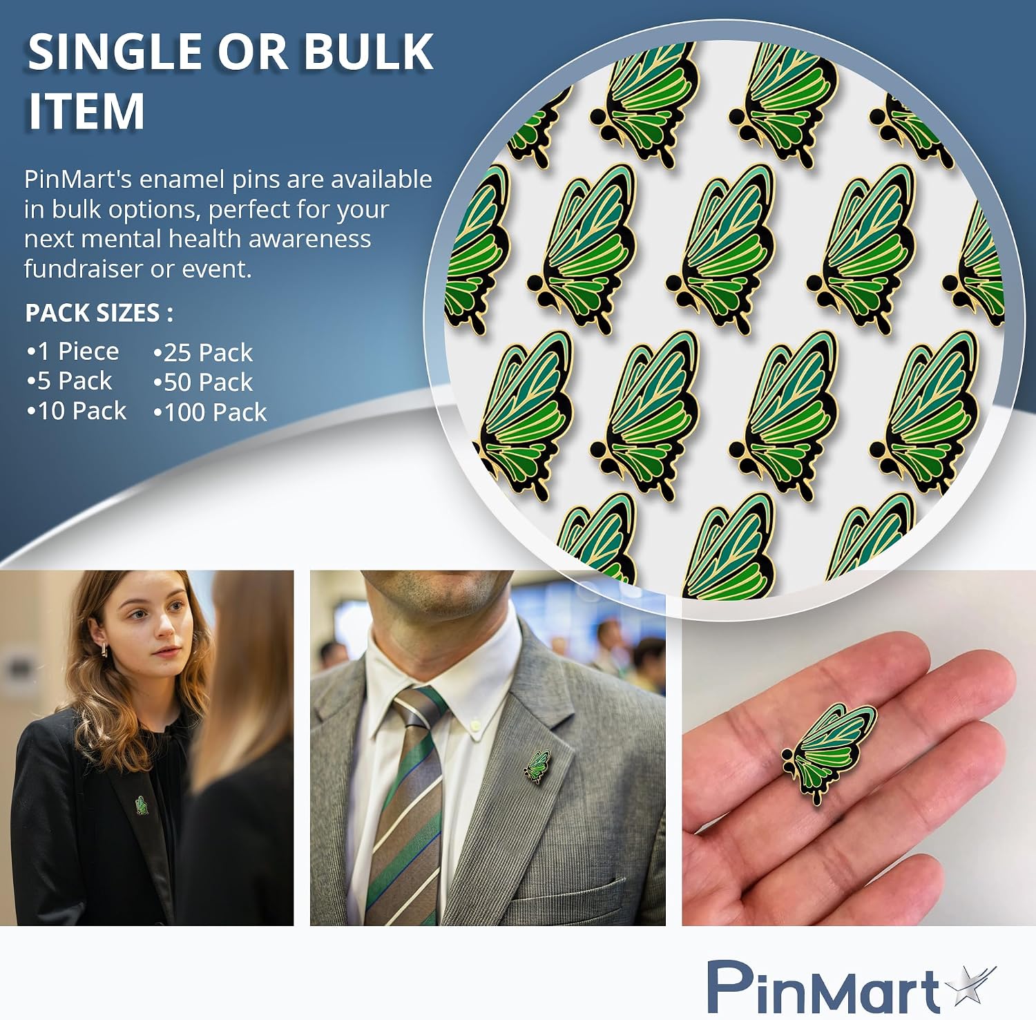 PinMart's Suicide Prevention And Mental Health Awareness Enamel Lapel Pin - Enamel Pin Set and Lapel Pins Bulk for Backpacks, Bags, Hats, or Lanyards Pins