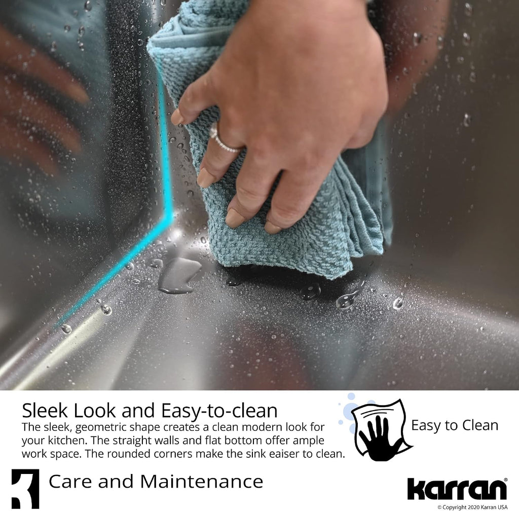 Karran 30' Undermount Double Bowl Kitchen Sink, 16-Gauge T304 Stainless Steel, 50/50 Equal Bowl, Brushed Satin Finish, Noise & Scratch Resistant with Grids and Strainers