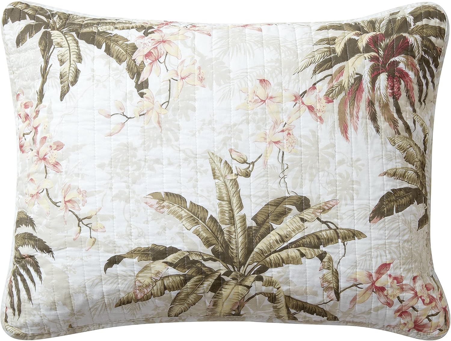 Tommy Bahama - Twin Quilt Set, Reversible Cotton Bedding with Matching Sham, Pre-Washed for Added Softness, Dorm Essentials (Bonny Cove Ivory)