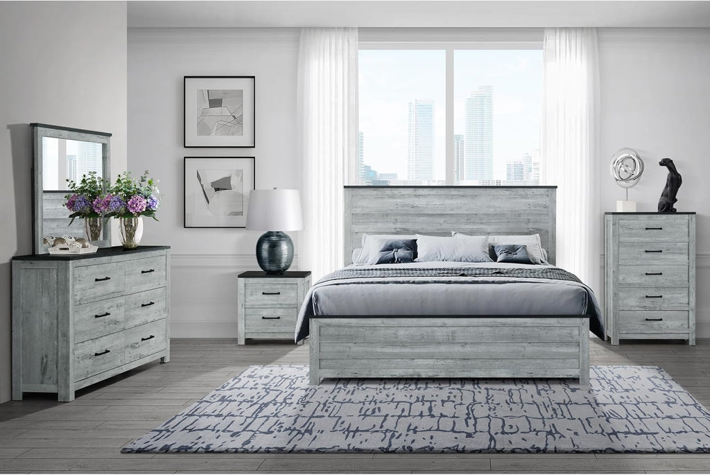 Kicks Grey WASH 5PC Full Bedroom Set