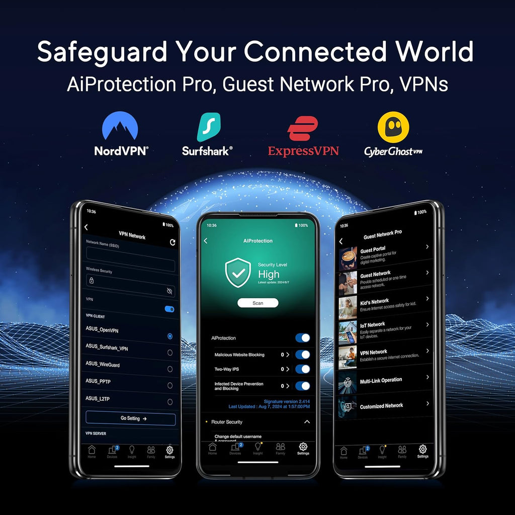 ASUS RT-BE86U BE6800 Dual-Band WiFi 7 Router, Supports 4096-QAM, MLO, AI WAN Detection, AiMesh, Subscription-Free Network Security, and Comprehensive VPN Features, Guest Network Pro, Gaming (Renewed)