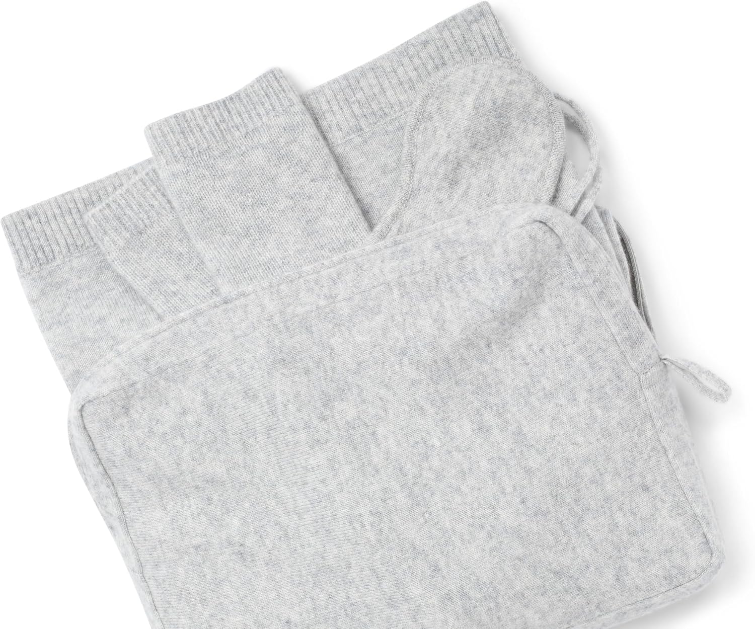 Jet&Bo 100% Pure Cashmere Travel Set: Blanket, Eye Mask, Socks, Carry/Pillow Case Gray in Gift Box