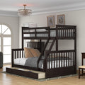 Harper & Bright Designs Twin Over Full Bunk Bed with Drawers and Ladder, Espresso
