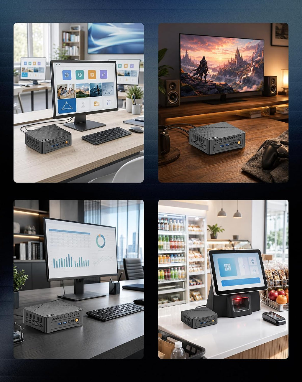 C3 Mini PC Intel Core i3 5005U, 8GB 1600MHz DDR3L RAM 512GB SSD, Dual HDMI, USB3.2 Type A, USB-C/WiFi/BT 5.0, Business Office Mini Computer, Installed Windows 10(Cannot Upgraded)