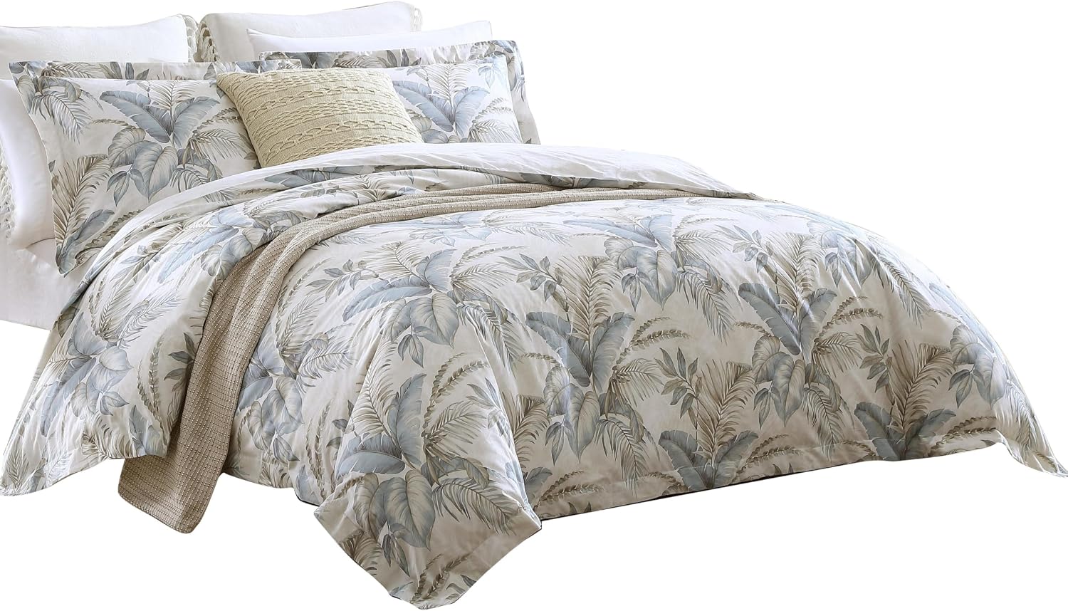 Tommy Bahama - King Comforter Set, Soft Woven Bedding with Matching Pillowcases, Medium Weight for Year Round Comfort, 3 Piece Bed Set (Bakers Bluff Blue)