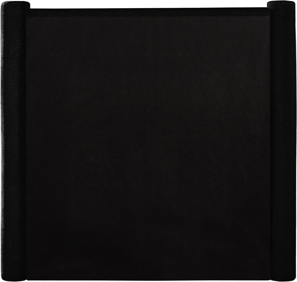 Meridian Furniture B1298Black-T Elias Collection Modern | Contemporary Twin Bed with Soft Black Velvet, Solid Wood Inner Frame, 52' W x 83.5' D x 52' H, Black, Twin
