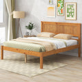 Full Size Wood Bed Frame and Headboard, Modern Retro Oak Platform Beds Frames, Sturdy and Durable Design Rustic Wooden Bedroom Set, Easy Assembly, No Box Spring Needed (Oak, Full)