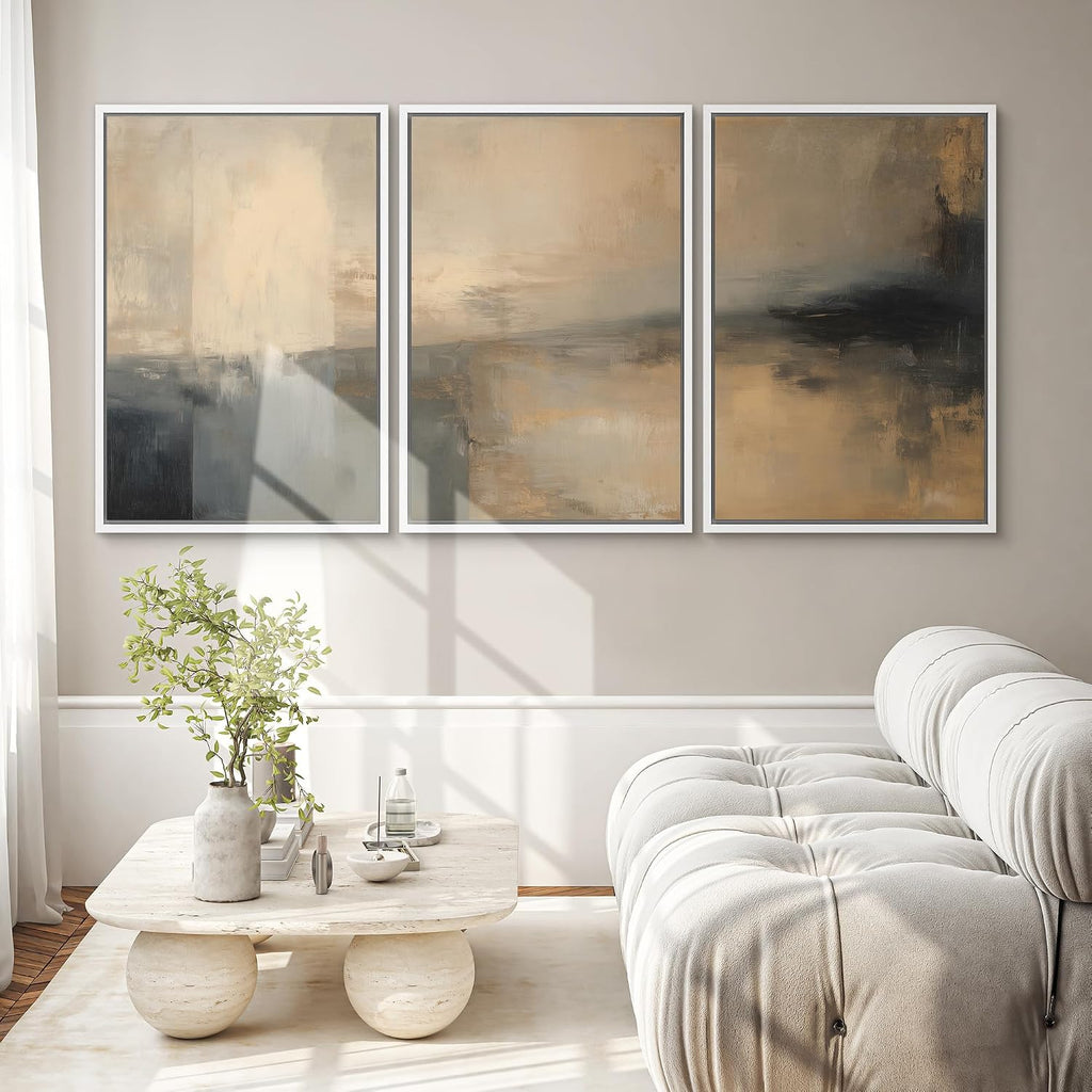 SIGNWIN Framed Wall Art Print Set Twilight Resonance Abstract Illustrations Modern Art Chic Multicolor for Living Room, Bedroom, Office - 24'x36'x3 White