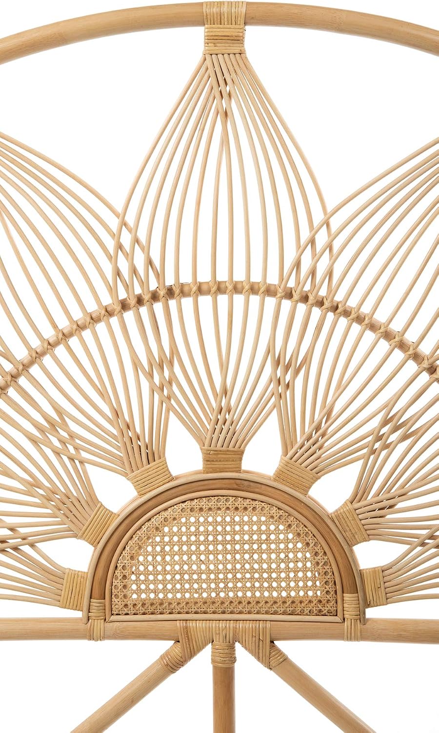 Kouboo Sunflower Rattan California King Headboard Bedroom Bedroom Furniture Headboard California King Size Tropical Decor Bohemian Decor Natural