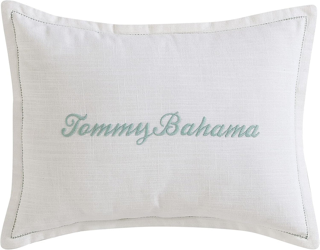 Tommy Bahama- Queen Comforter Set, Cotton Reversible Bedding Set, Includes Matching Shams with Throw Pillows (Canyon Palms Green, Queen)